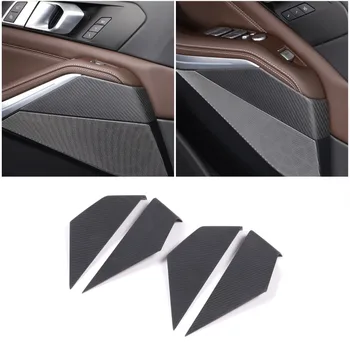 Для BMW X5 G05 X7 G07 2019 2020 2021 2022 Наклейка для отделки внутренней дверной панели автомобиля из настоящего углеродного волокна Автомобильные Аксессуары