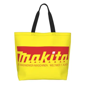 Сумки для покупок Makitas из бакалеи с забавным принтом, холщовые сумки для покупок через плечо, прочная сумка большой емкости
