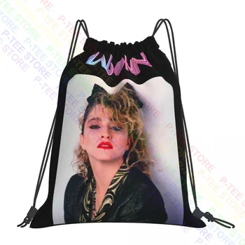 Сумки на шнурке для певицы Мадонны 1980-х, спортивная сумка с принтом, пляжная сумка для спортзала, школьная спортивная сумка
