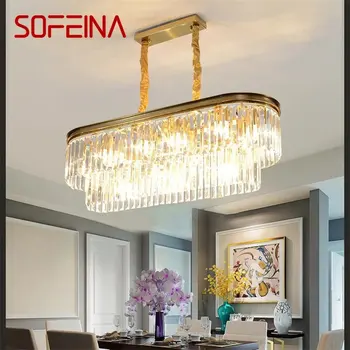 Люстра SOFEINA Золотая Роскошная овальная подвесная лампа Постмодернистский светодиодный светильник для домашней гостиной-столовой