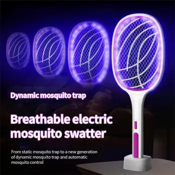 Два в одном 10 светодиодных ламп-ловушек для уничтожения комаров, 3000 В, Электрическая ловушка для насекомых, USB Перезаряжаемая Летняя Мухобойка, ловушка для мух, насекомых