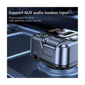 Автомобильный FM-передатчик Bluetooth Автомобильный MP3-плеер AUX аудиоприемник USB Type C PD30W Автомобильное зарядное устройство Громкой связи
