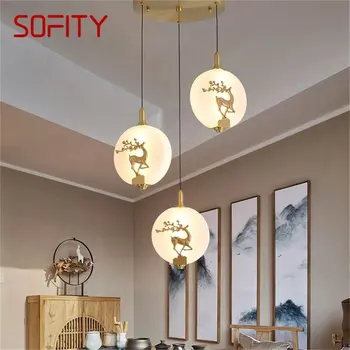 · SOFITY Новый подвесной светильник Современные Роскошные латунные светильники Светодиодные Декоративные для домашней лестницы Столовой