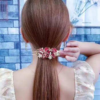 Инструменты, универсальный цветок, Горный хрусталь, зажим для Утконоса, Шпилька в Корейском стиле, Женские Аксессуары для волос, Заколка для волос с бабочкой