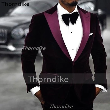 Элегантный однобортный мужской деловой костюм Thorndike 2022, модные мужские костюмы для свадьбы, жениха и выпускного вечера, 2 предмета (куртка + брюки)