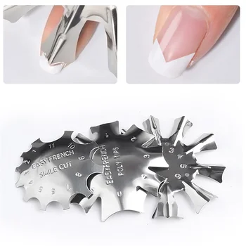 NOQ 1 шт. французский маникюр на половину ногтя, моделирующий форму, пластины для тиснения из нержавеющей стали для хрустальных инструментов для создания ногтей