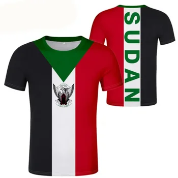 СУДАН Футболка Сделай Сам Бесплатно На заказ Имя Номер Sdn Футболка Национальный флаг Ислам SD Суданский Арабский Арабская страна Печать Фото Одежды