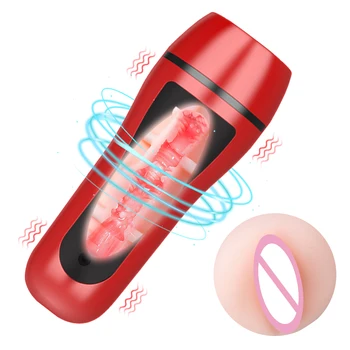 Вибрационный мужской мастурбатор с 3D реалистичной вагиной, автоматические секс-игрушки для мужчин, Поддельная чашка для мастурбации киски, 18 Товаров для взрослых