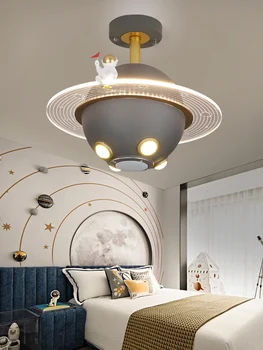Креативное пространство Потолочный светильник для детской комнаты, светильник для спальни мальчика, Скандинавская простая Мультяшная лампа, Планета Астронавтов