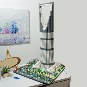 3D модель DIY Алмазные блоки Кирпичи Здание Саудовская Аравия Королевство Башня Отель Площадь Мировая архитектура Игрушка для детей