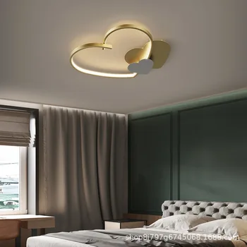 Полностью медный скандинавский простой современный креативный потолочный светильник, романтические и теплые лампы и освещение в форме сердечка