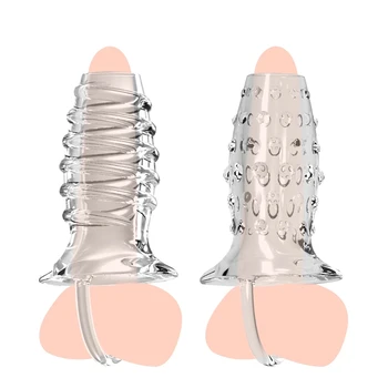 Многоразовый Насос для презервативов для увеличения мужского пениса Секс-игрушки Для мужчин, Задерживающие Эякуляцию, Петушиное Кольцо, Силиконовый рукав для пениса, Эротические Стопорные Кольца