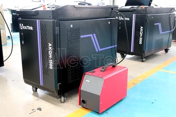 Волоконно-лазерный сварочный аппарат AccTek мощностью 3 кВт, лазерный сварщик мощностью 2000 Вт, Волоконно-лазерная машина Hnadheld для очистки металла от ржавчины, краски.