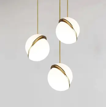 Скандинавский постмодернистский стеклянный шар, подвесной светильник для гостиной, коридора, прикроватной тумбочки, кафе, чайной, ресторана, светодиодной люстры