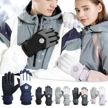Новые зимние Лыжные перчатки для сноуборда с нескользящим сенсорным экраном, водонепроницаемые мотоциклетные велосипедные флисовые теплые перчатки для снега
