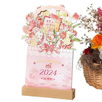 Цветочный календарь на 2024 год, Лист для заметок, Переносной Цветочный календарь, Креативный Съемный Декоративный Домашний Ежедневник для общежития