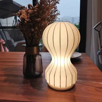 Японская настольная лампа С ярким тканевым абажуром, лампа из белого шелка, Прикроватная лампа для спальни, лампы для гостиной, ресторанные лампы