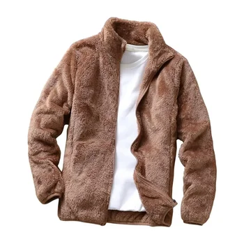 Шикарная пушистая куртка Осень-зима, однотонная двусторонняя бархатная однотонная пушистая куртка, пальто из толстого