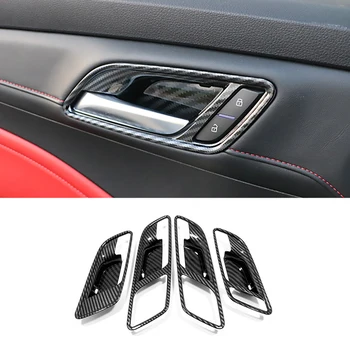 Для MG 6 MG6 2020 2021 ABS Углеродное волокно внутренняя дверная Чаша Автомобиля защитная рамка Крышка Отделка Аксессуары Для Интерьера Автомобиля стайлинг 4шт