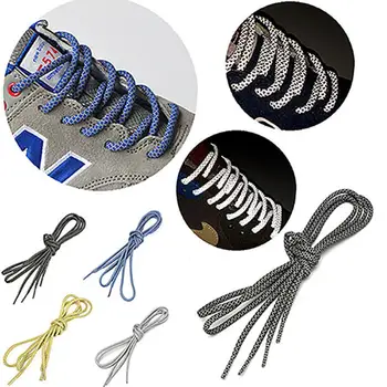 Светящиеся шнурки Плоские Кроссовки Парусиновые шнурки для обуви Светящиеся Унисекс Светоотражающие Круглые Веревочные шнурки для обуви Подарок для спортивных шнурков для бега