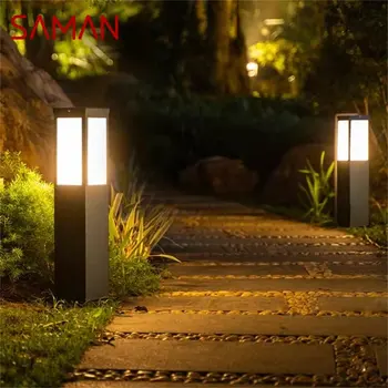SAMAN Black Outdoor Lawn Lamp Modern LED Light Водонепроницаемый IP65 для Дома, Виллы, Сада
