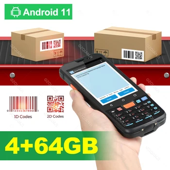 4G + 64G Android 11 Портативный Терминальный Сборщик Данных с 5000 мАч Wifi 2D Сканер Штрих-кода Считыватель IP65 4G Сетевой КПК для Склада