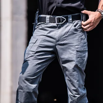 Эластичные хлопковые тактические брюки-карго мужчины открытый восхождение Спорт Туризм брюки мульти-карман рабочей одежды армейские тренировочные штаны размер 3XL
