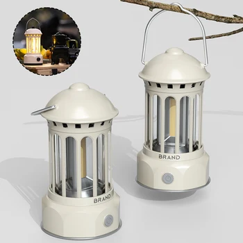 Уличная Походная лампа Type-C с быстрой зарядкой, Декоративная Лампа для походной палатки, Ретро Портативный Походный фонарь