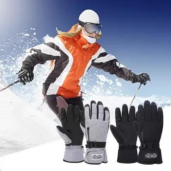 Перчатки для снегохода Ветрозащитные Перчатки На Все пальцы С Сенсорным Экраном Высокой Ловкости В Холодную Погоду Перчатки Со Шнурком И Карманом На молнии
