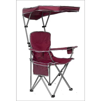 Складной стул Max Shade для взрослых- Красное / Серое кресло с откидной спинкой, походный стул, переносной стул