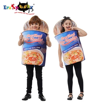 Eraspooky Забавный Детский костюм с чашкой Лапши на Хэллоуин, детский Бисквитный комбинезон для мальчика, Мультяшная еда, косплей-наряд, Карнавальная вечеринка для девочки