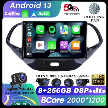 Автомобильный Радиоприемник Android 13 Для Ford Figo 2015-2018 Мультимедийный Стереовидеоплеер QLED Carplay Auto GPS WIFI Навигация 360 Камера