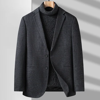 2023 Высококачественный Стильный и красивый Мужской Повседневный Корейский вариант Приталенного делового костюма в клетку с принтом Single West Coat