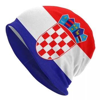 Футбольный флаг Хорватии, теплая вязаная шапка, модная шапка-капот, осенне-зимние уличные шапочки, Шапки для мужчин, женщин, взрослых