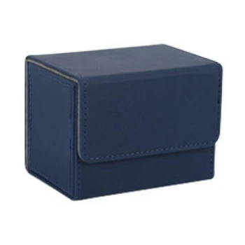 2X Коробка для карточек с боковой загрузкой, футляр для колоды карточек Mtg Yugioh, держатель для карточек 100+, темно-синий