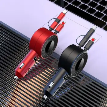 В 1 автомобильном телефоне Быстрое зарядное устройство Выдвижной кабель для зарядки Micro-USB Type C Адаптер автомобильного прикуривателя Автомобильные Аксессуары