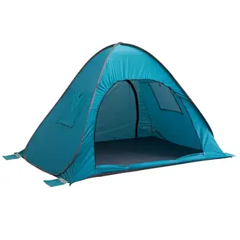 Пляжная палатка Pop Up с защитой от ультрафиолета и вентиляционными окнами – Водо- и Ветроустойчивый Двухдверный солнцезащитный козырек для активного отдыха