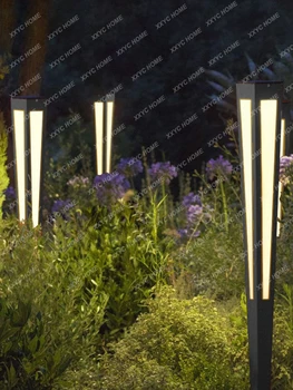 Солнечный наружный светильник, водонепроницаемая уличная современная минималистичная лампа для газона