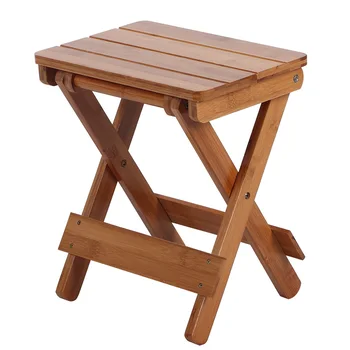 Портативный походный стул Бытовой Квадратный бамбуковый табурет Складная мебель стул для пикника и рыбалки 