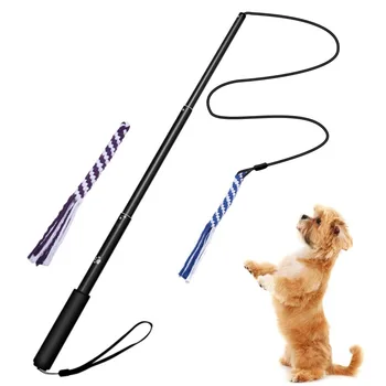 Нейлон, 2 игрушечные головки, алюминиевый сплав, Выдвижная палочка для дразнилки собак, палка для дрессировки домашних животных, дразнилка для погони за хвостом для домашних животных|Собаки