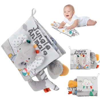 Мягкие детские книжки 3D Touch на ощупь, Высококонтрастная тканевая книжка, сенсорная коляска для раннего обучения, игрушки для младенцев, игрушки для малышей 0-12 месяцев