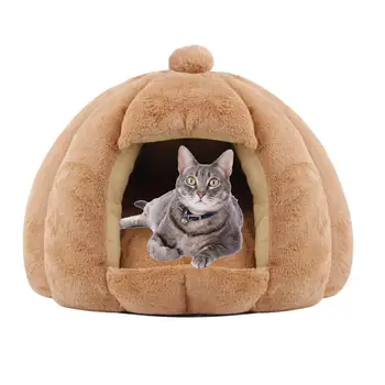 Зимний домик для кошки, удобная кошка Со съемной и моющейся мягкой подкладкой, дизайн противоскользящего дна, отдельно стоящий теплый домик для щенков