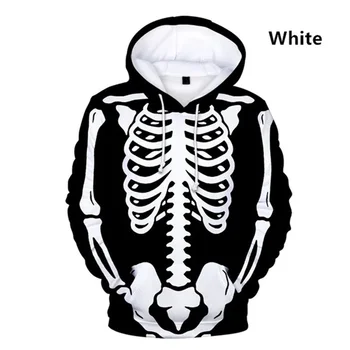 Унисекс 3D печать толстовки мальчики девочки Хэллоуин скелет костюм косплей одежда осень зима теплая готический панк негабаритных куртка