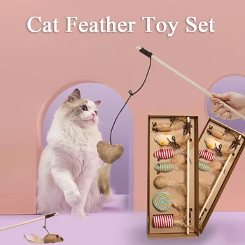 интерактивная игрушка для кошек Забавная птичка из перьев с колокольчиком Игрушка-палочка для котенка Игрушка-дразнилка Принадлежности для кошек Игрушка-палочка для кошек Supp