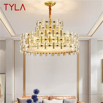 Подвесной светильник TYLA Postmodern, Креативная Золотая люстра, роскошная светодиодная хрустальная лампа для украшения дома