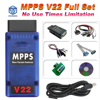 Новейший MPPS V22 Полный Комплект Без ограничений MPPS Master ECU Master MAIN + Tricore + Мультизагрузка + Сканер Для Настройки Микросхем кабеля Breakout Tricore
