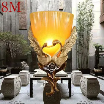 8 М Современный Лебедь Настенное Бра Лампа LED Indoor Gold Романтическое Креативное Освещение для Дома, Гостиной, Спальни, Декора
