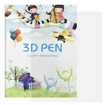 Девочки Взрослые Многоразовые Прозрачные Доски для рисования из ПВХ для раннего образования, 40 шаблонов, Шаблон для 3D-ручки, Поделки, Красочные бумажные формы