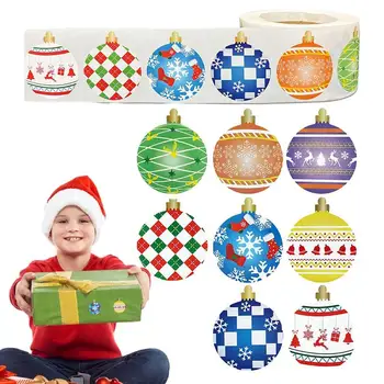 Рождественские бирки, наклейки, подарочные этикетки, наклейки 8 узоров, поделки своими руками, самоклеящиеся бумажные наклейки, праздничные этикетки для подарков &
