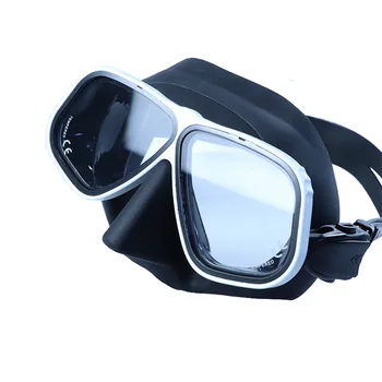 Маска для близорукости в оправе из сплава, маски для фридайвинга, очки для подводного плавания с малым объемом 65 куб. см, маска для подводного плавания с мокрой трубкой